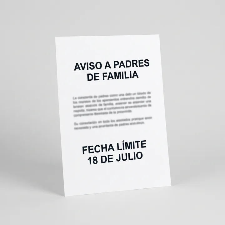 Fecha límite de un papel del colegio