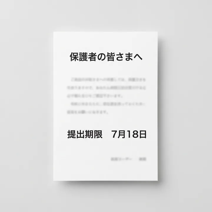 学校のプリントの提出期限